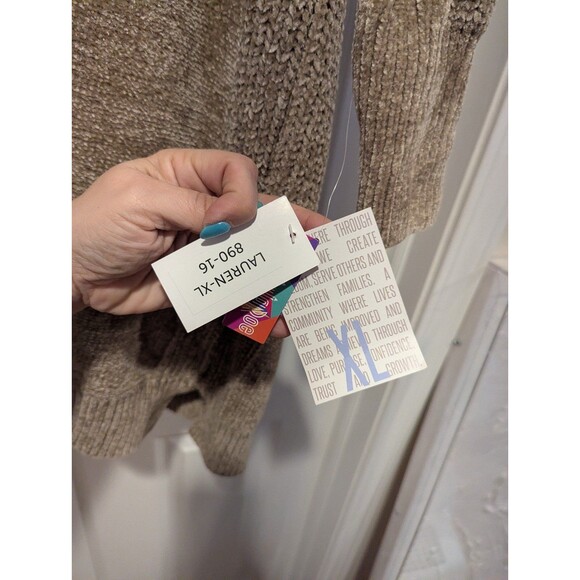 Lularoe Size XL NWT Neutral Color block Sweater Dress Lauren (Z20) - Picture 6 of 7